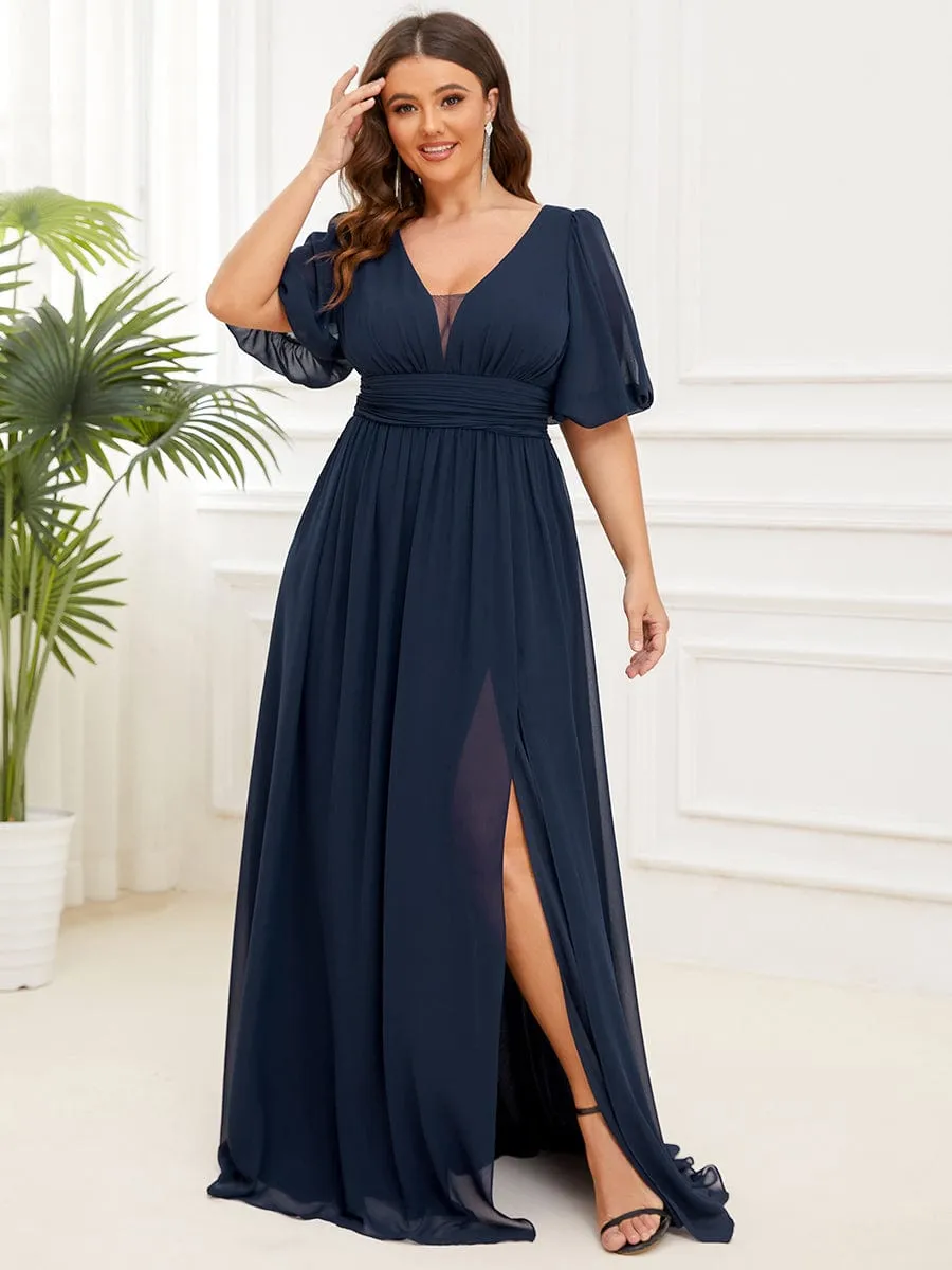 ever MADISON|Custom Size V-Neck Front Slit Chiffon Evening Dress sold by Ever Pretty product image thumbnail 5