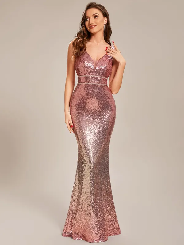 Custom Size Sleeveless Deep V-neck Bodycon Sequin Formal Dress sold by Ever Pretty