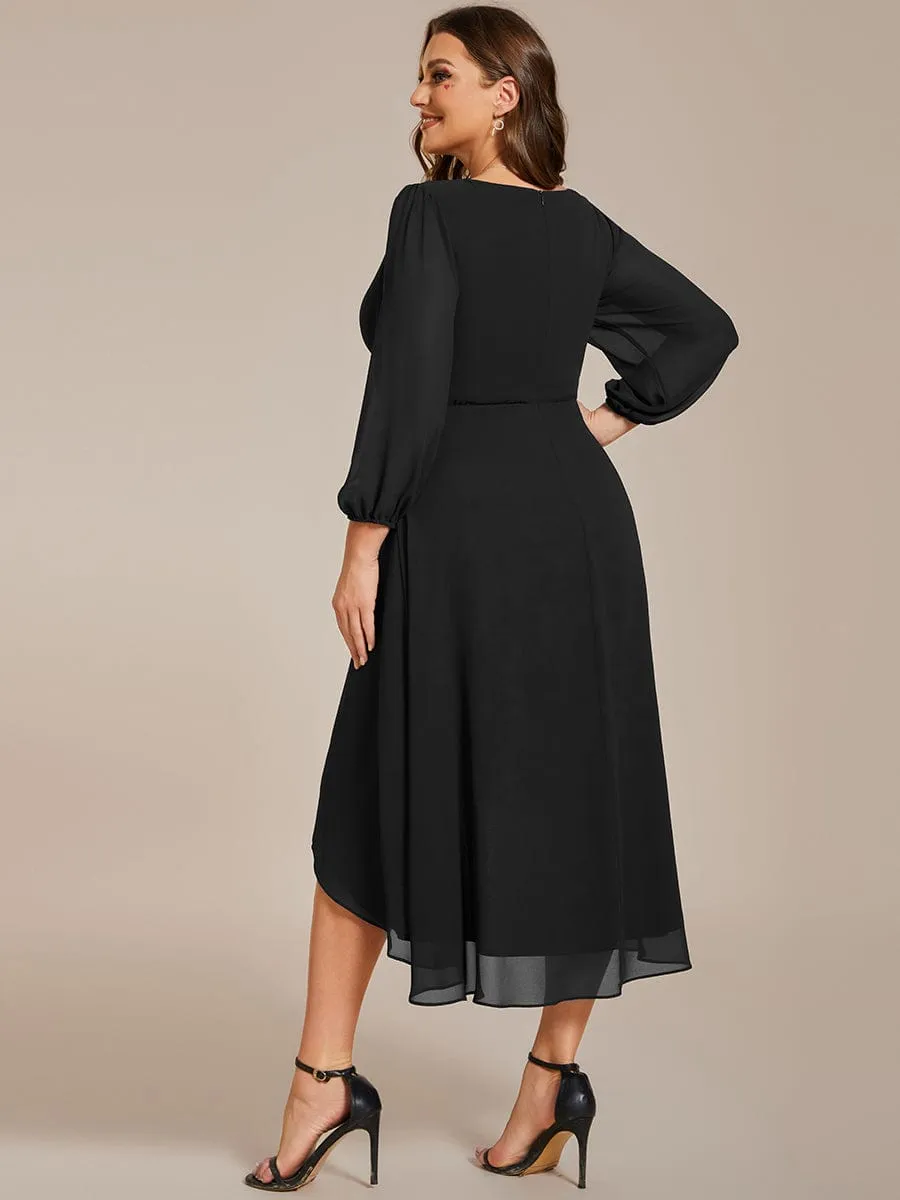 pretty BRIAR|Plus Size Chiffon A-Line 3/4 Sleeves Asymmetrical Hem Wedding Guest Dress sold by Ever Pretty product image thumbnail 2