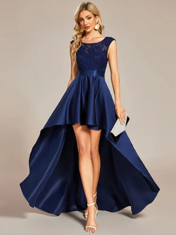 Elegant Sleeveless High-low Lace Top Wedding Guest Dress sold by Ever Pretty
