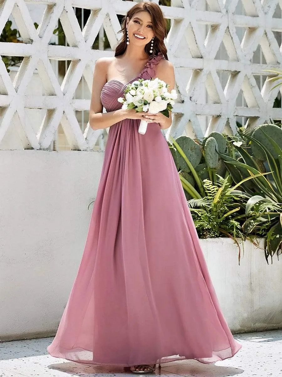 Chiffon One Shoulder Maxi Long Bridesmaid Dresses for Women sold by Ever Pretty product image thumbnail 4