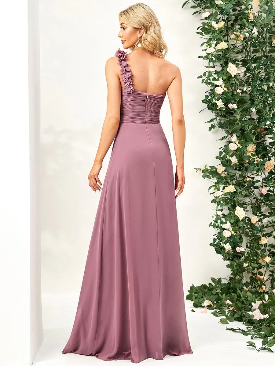 Chiffon One Shoulder Maxi Long Bridesmaid Dresses for Women sold by Ever Pretty product image thumbnail 2