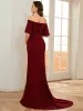 V-Neck Off-Shoulder A-Line Fishtail Maternity Dress sold by Ever Pretty