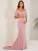 V-Neck Off-Shoulder A-Line Fishtail Maternity Dress sold by Ever Pretty