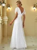 Double V Neck Long Lace Evening Dress with Ruffle Sleeves sold by Ever Pretty