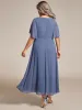 pretty DAHLIA|Plus Size Elegant Short Sleeves V-Neck Floral Applique Wedding Guest Dress sold by Ever Pretty
