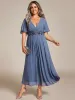 pretty DAHLIA|Plus Size Elegant Short Sleeves V-Neck Floral Applique Wedding Guest Dress sold by Ever Pretty