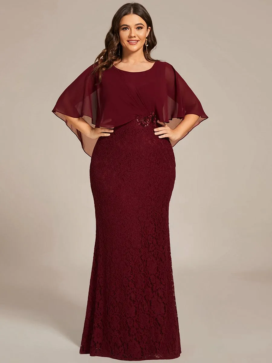 Custom Size Floral Embroidered Lace Mother of the Bride Dress sold by Ever Pretty