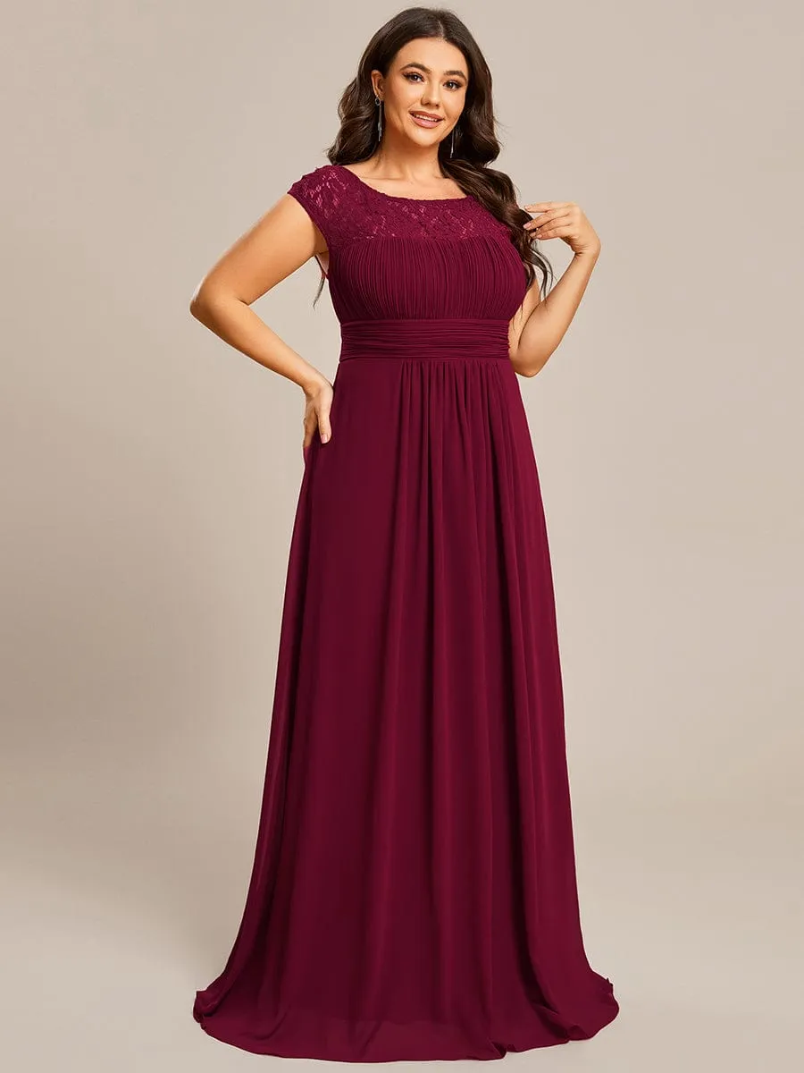 Plus Size Empire Waist Lace Bodice Evening Dress sold by Ever Pretty product image thumbnail 3