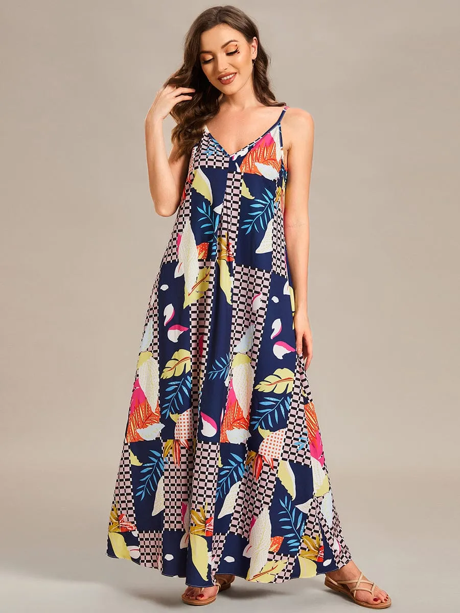 Loose Spaghetti Strap A-Line Summer Beach Vacation Maxi Dress sold by Ever Pretty product image thumbnail 5