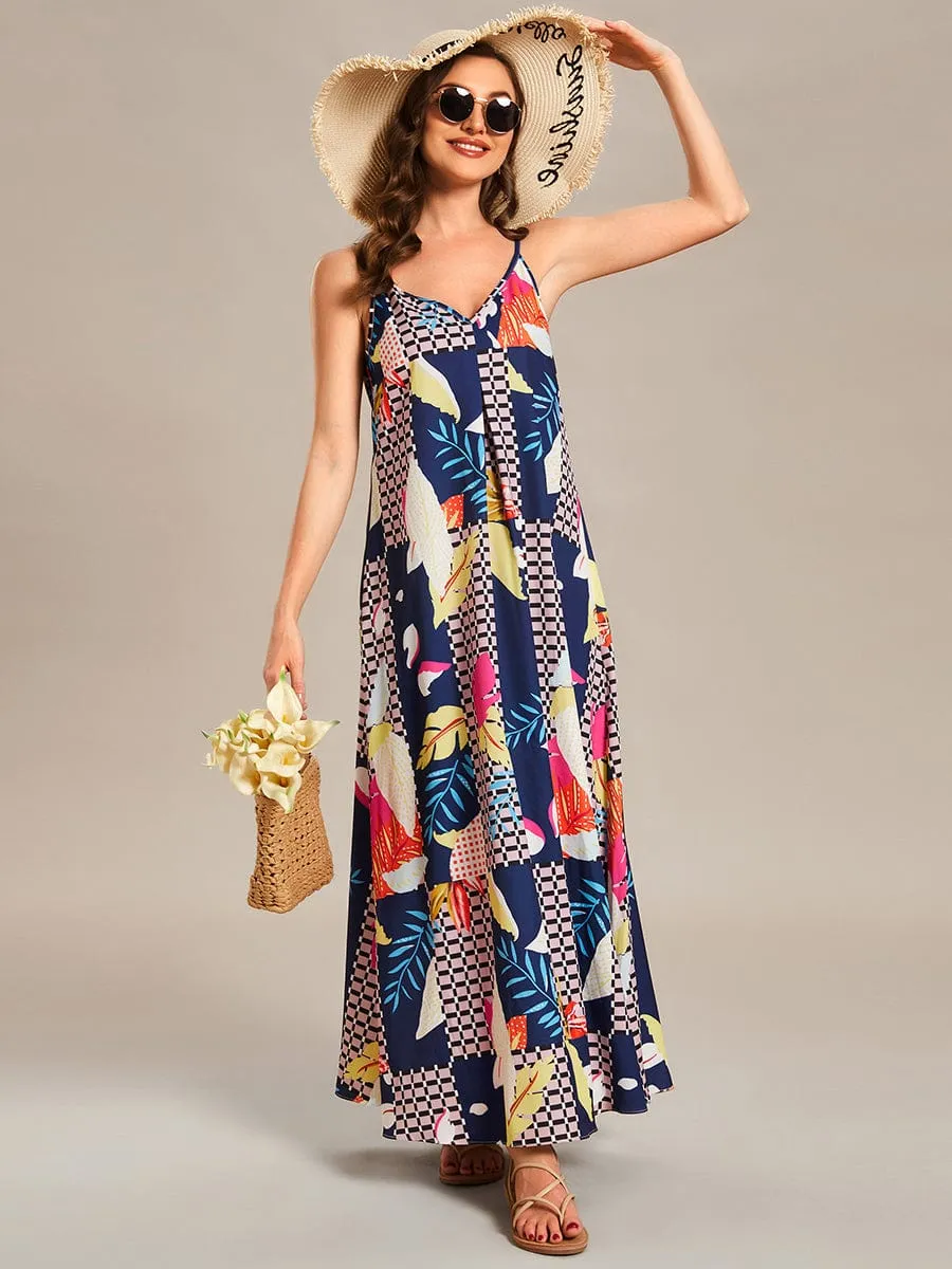 Loose Spaghetti Strap A-Line Summer Beach Vacation Maxi Dress sold by Ever Pretty product image thumbnail 2