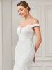 Lace Off the Shoulder Tulle Mermaid Wedding Dress sold by Ever Pretty