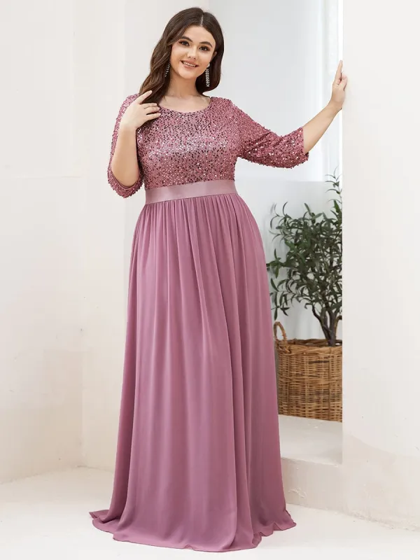 Custom Size Women's Long Chiffon & Sequin Evening Dresses for Mother of the Bride sold by Ever Pretty