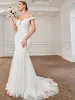 Lace Off the Shoulder Tulle Mermaid Wedding Dress sold by Ever Pretty