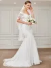 Lace Off the Shoulder Tulle Mermaid Wedding Dress sold by Ever Pretty