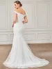 Lace Off the Shoulder Tulle Mermaid Wedding Dress sold by Ever Pretty