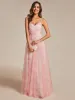 ever EMMIE|Floral Printed Empire Waist Spaghetti Strap Formal Evening Dress with V-Neck sold by Ever Pretty