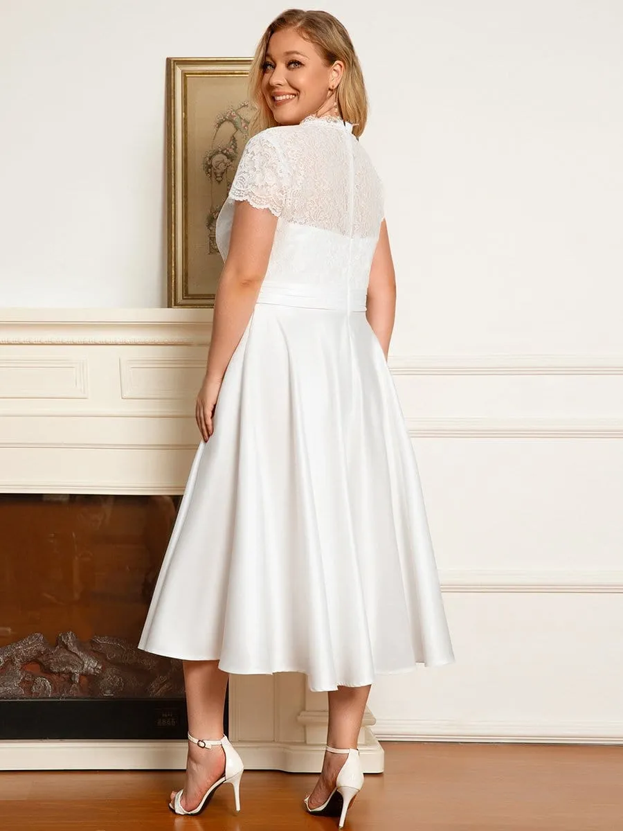 pretty HARLEY|Plus Size V-neck Lace Bodice A-line Cocktail Dress with Pockets sold by Ever Pretty product image thumbnail 4