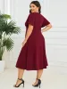 Plus Size Elegant Short Flutter Sleeve Midi Mother of the Bride Dress sold by Ever Pretty