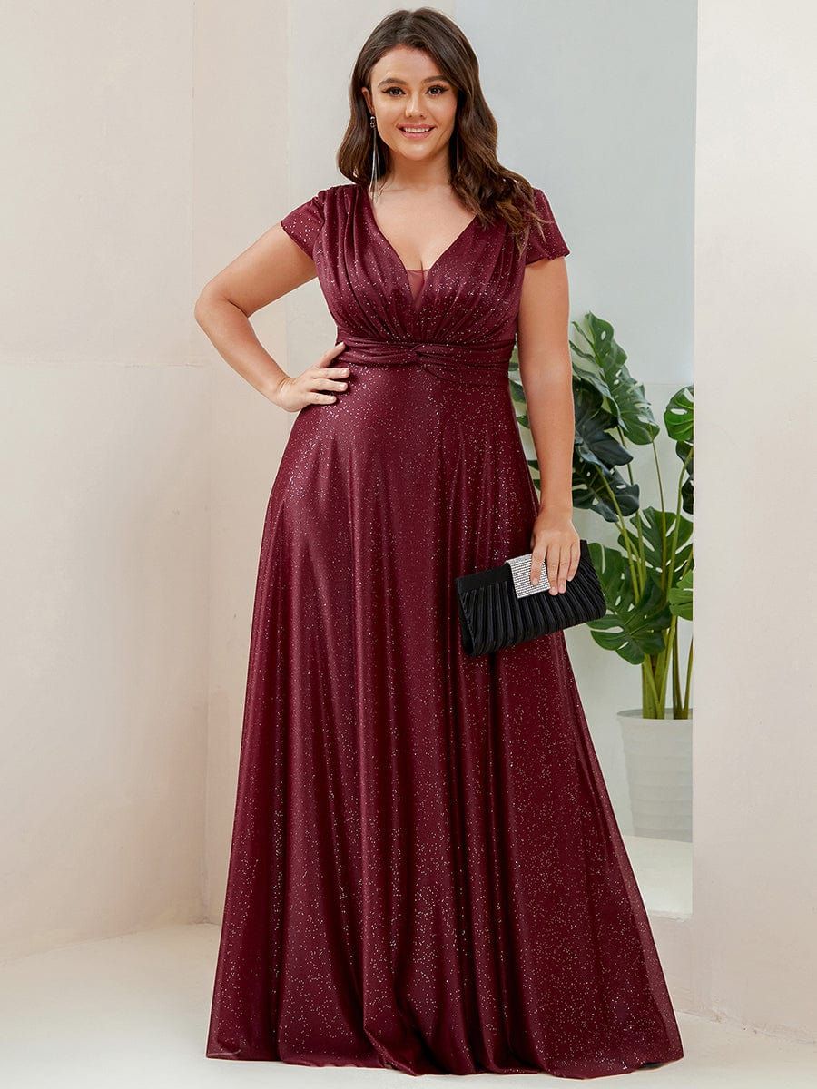 Plus Size Pleated Cap Sleeve Sweetheart Mother of the Bride Dress sold by Ever Pretty product image thumbnail 3