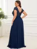 pretty MIRAGE|Plus Size Empire Waist V-Neck Cap Sleeve Chiffon Formal Evening Dress sold by Ever Pretty