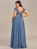 pretty MIRAGE|Plus Size Empire Waist V-Neck Cap Sleeve Chiffon Formal Evening Dress sold by Ever Pretty