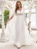 Custom Size Cape Sleeves Lace Floral V-Neck Maxi Wedding Dress sold by Ever Pretty