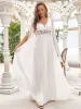 Custom Size Cape Sleeves Lace Floral V-Neck Maxi Wedding Dress sold by Ever Pretty