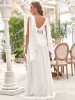 Custom Size Cape Sleeves Lace Floral V-Neck Maxi Wedding Dress sold by Ever Pretty
