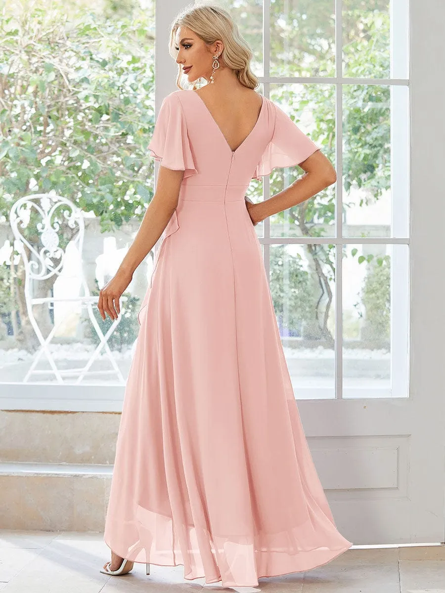 ever OREE|Charming Chiffon Bridesmaid Dress with Lotus Leaf Hemline sold by Ever Pretty product image thumbnail 4