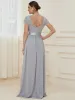 ever MIRAGE|Empire Waist V-Neck Cap Sleeve Chiffon Formal Evening Dress sold by Ever Pretty