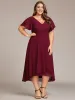 pretty AALIA|Plus Size Flowing Chiffon V-Neck Ruffle Sleeves Bridesmaid Dress sold by Ever Pretty