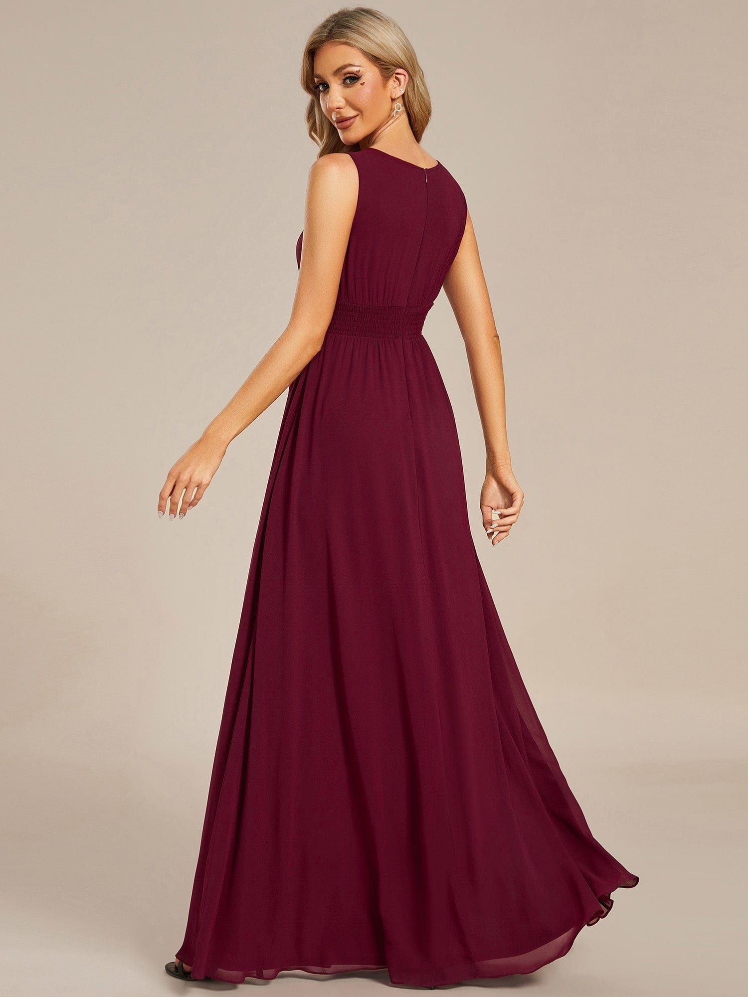 Simple Sleeveless A-line Chiffon Bridesmaid Dess with Hollow Out Detail sold by Ever Pretty product image thumbnail 2