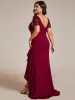 Plus Size High-Low V-Neck Bodycon Fishtail Formal Evening Dress sold by Ever Pretty