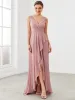 Custom Size Chiffon Ruffled Hem Front Slit Sleeveless Bridesmaid Dress sold by Ever Pretty