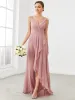Custom Size Chiffon Ruffled Hem Front Slit Sleeveless Bridesmaid Dress sold by Ever Pretty
