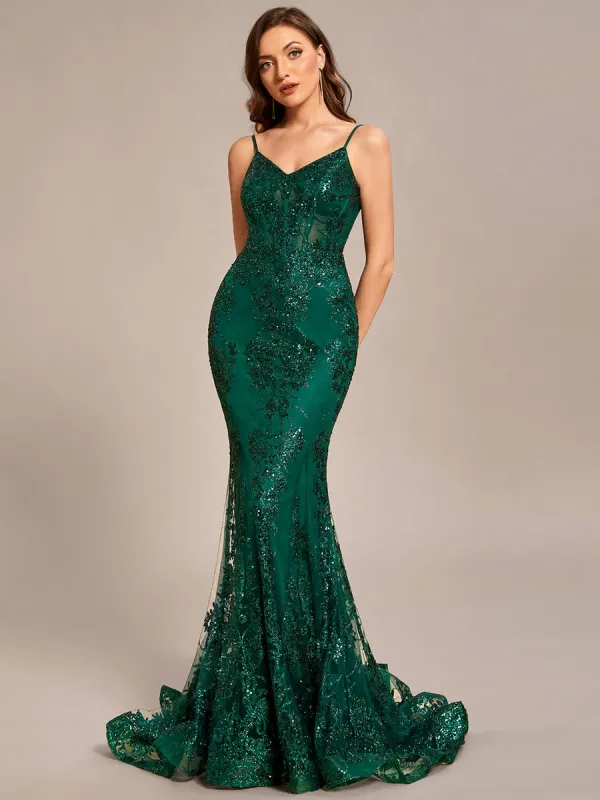 Custom Size Sequin Embroidered See-through Mermaid Prom Dress sold by Ever Pretty