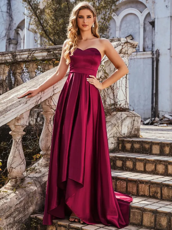 Custom Size Sweetheart Strapless Prom Dress with Asymmetrical Hem sold by Ever Pretty