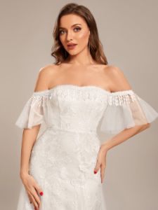 Custom Size Off Shoulder Bodycon Mermaid Lace Wedding Dress sold by Ever Pretty