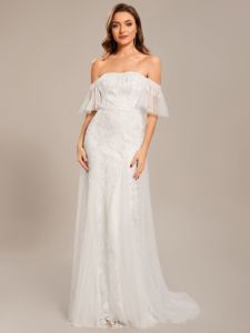 Custom Size Off Shoulder Bodycon Mermaid Lace Wedding Dress sold by Ever Pretty
