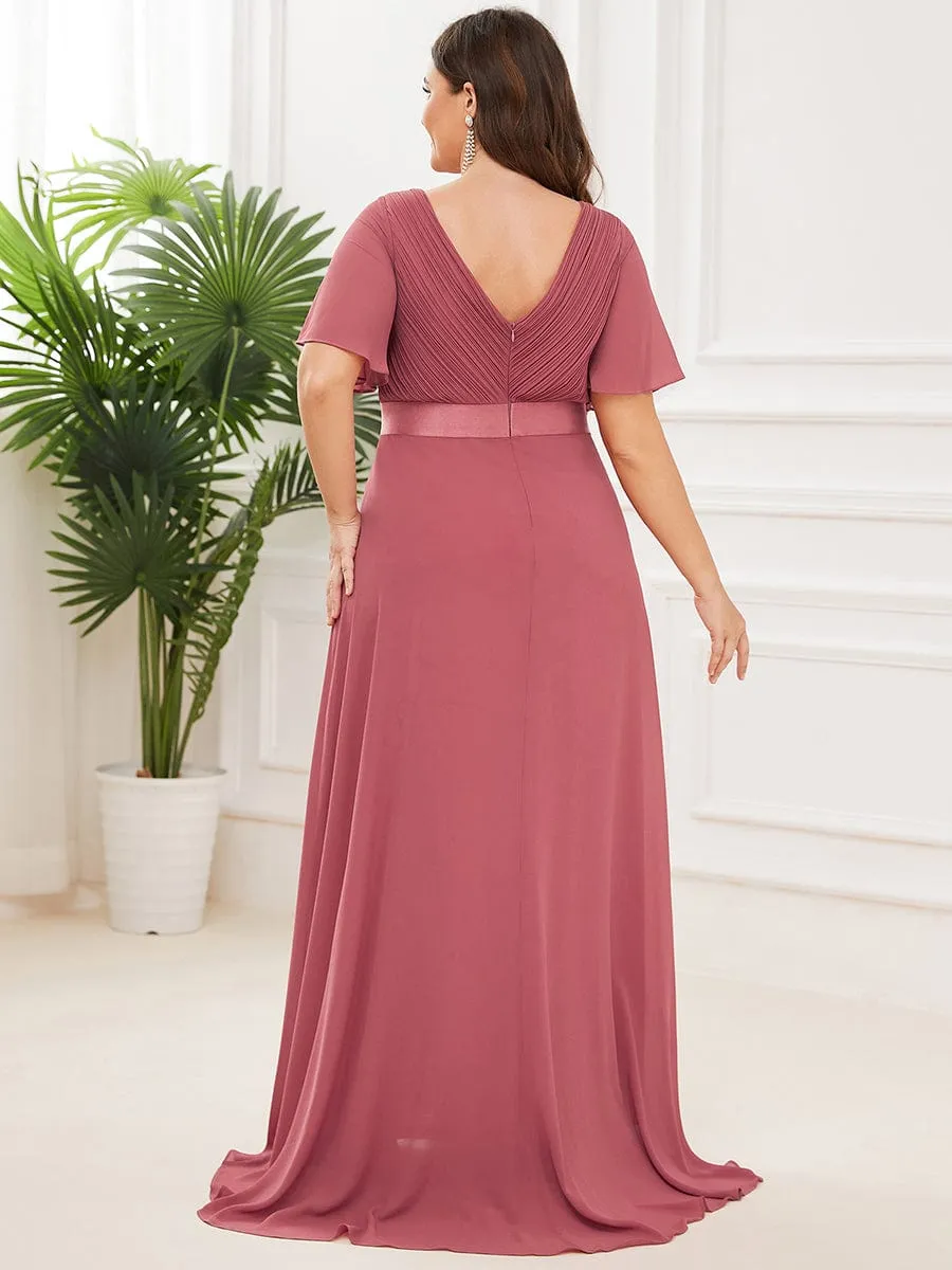ever SERENNE|Custom Size Flutter Sleeves Chiffon Empire Waist Bridesmaid Dress sold by Ever Pretty product image thumbnail 2