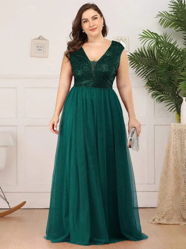 Plus Size Sequin Formal Maxi Dresses for Weddings sold by Ever Pretty