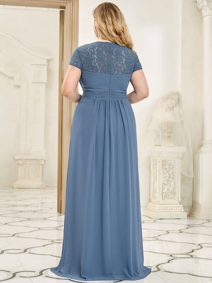 Plus Size Lace Cap Sleeve Ruched Sweetheart A-Line Bridesmaid Dress sold by Ever Pretty product image thumbnail 2