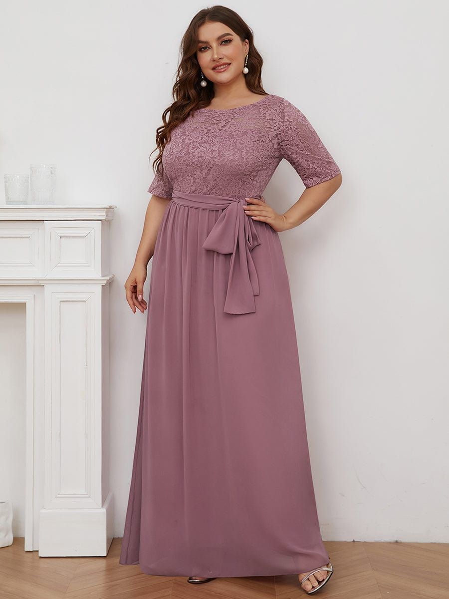 Maxi Long Lace Illusion Plus Size Mother Of the Bride Dresses sold by Ever Pretty