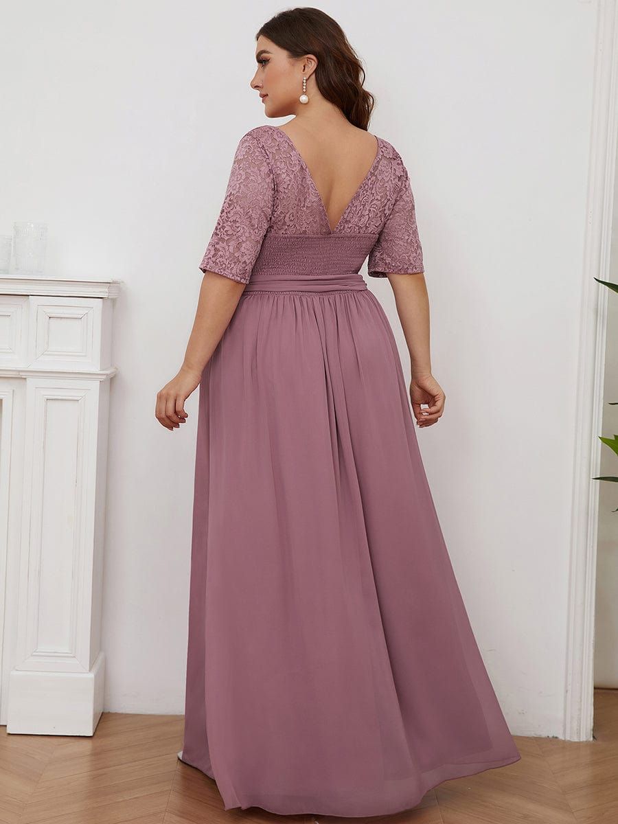 Maxi Long Lace Illusion Plus Size Mother Of the Bride Dresses sold by Ever Pretty product image thumbnail 2