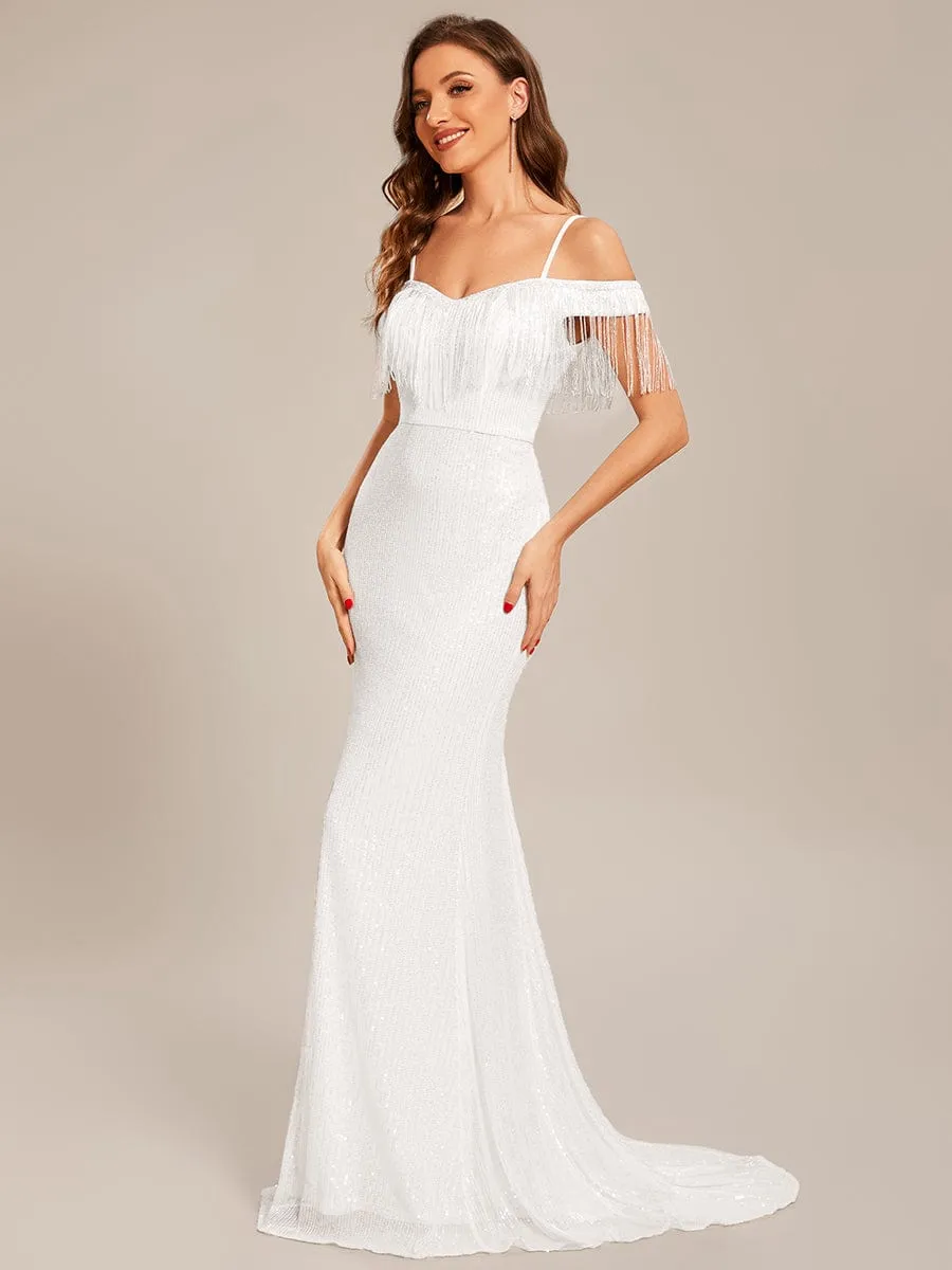 Custom Size Cold Shoulder Long Mermaid Bodycon Sequin Formal Dress sold by Ever Pretty product image thumbnail 3