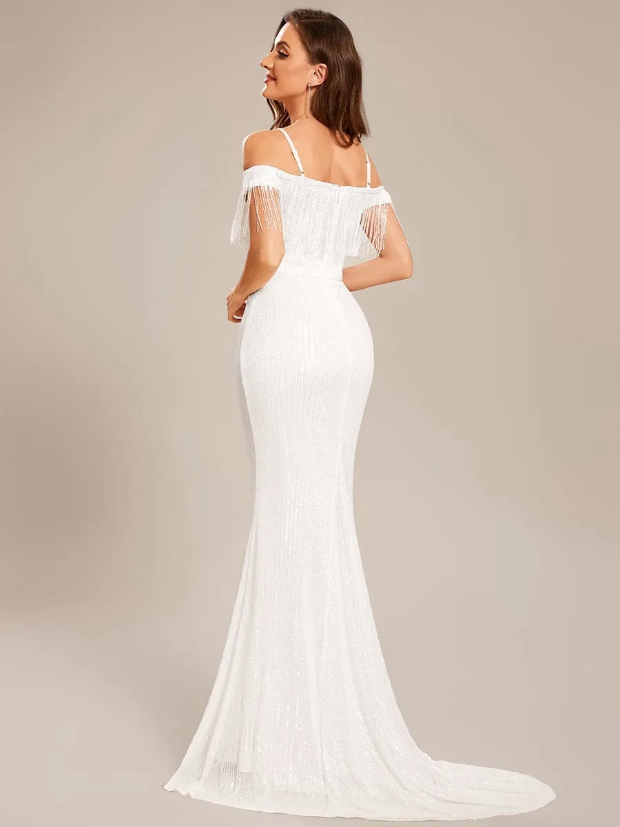 Custom Size Cold Shoulder Long Mermaid Bodycon Sequin Formal Dress sold by Ever Pretty product image thumbnail 2