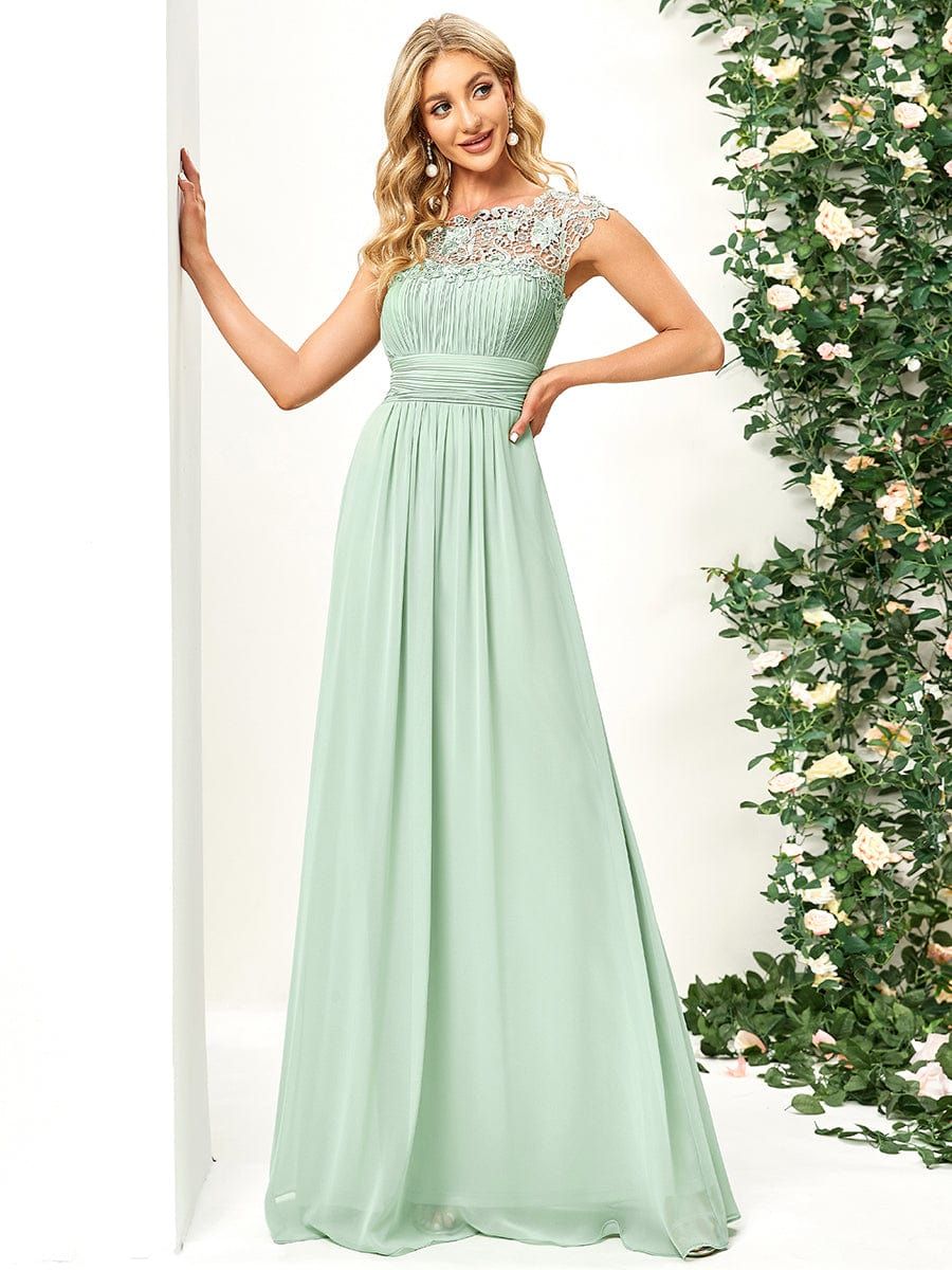 Classic Maxi Long Lace Cap Sleeve Bridesmaid Dress sold by Ever Pretty product image thumbnail 3