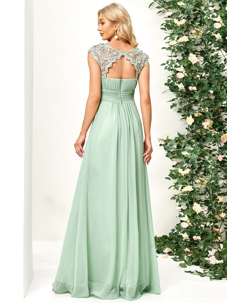 Classic Maxi Long Lace Cap Sleeve Bridesmaid Dress sold by Ever Pretty product image thumbnail 4