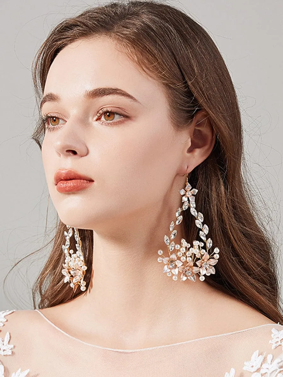 Exquisite Design Imitation Pearl Rhinestone Handmade Earrings sold by Ever Pretty product image thumbnail 2